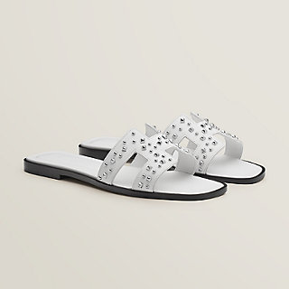 White hermes 2024 oran sandals